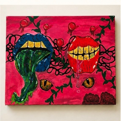 Ooak original acrylic canvas - original,