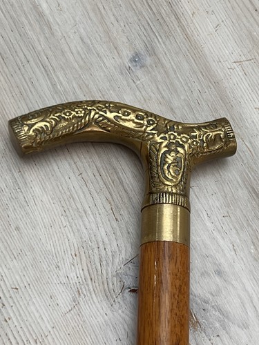 Vintage ornate brass walking - vintage,