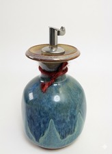 Rupert Blamire Handmade Ceramic Olive Oil Pourer – Blue Glazed Studio Pottery