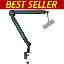 Pro RGB Microphone Boom Arm with Adjustable Tilt - Ideal for Gamers & Podcasters