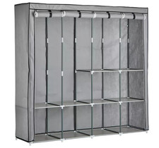 Argos Home Triple Modular Fabric Wardrobe - Grey and Black