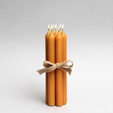 6 Beeswax Taper Candles 7"