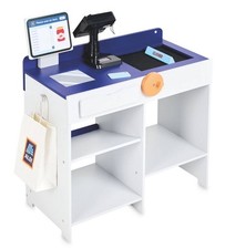 Wooden Supermarket Play Toy Set Kids Grocery Store Playset Pretend Market Cart