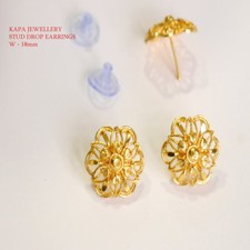 22ct gold designer stud - gold,
