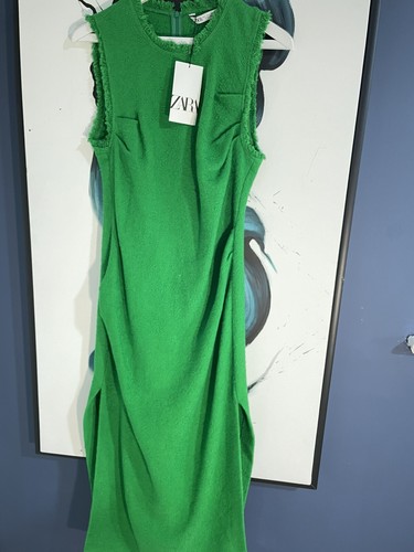 Zara green long - long, texture