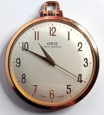??GOLD PLATED, SWISS MADE ORIS, 16s,  7 JEWELS OPEN FACE POCKET/FOB WATCH,FWO⭐