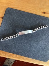 mens silver id bracelet