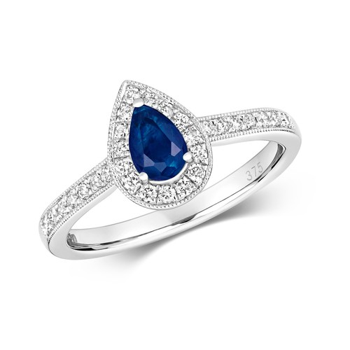Real sapphire and - real, pear