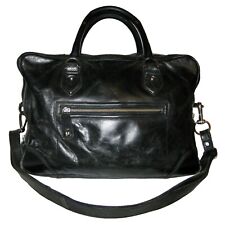 M&S Handbag Leather Double Handle, Black, Medium (REQUIRES REPAIRS)