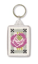 Mackintosh Rose Keyring Cross Stitch Kit (Textile Heritage)