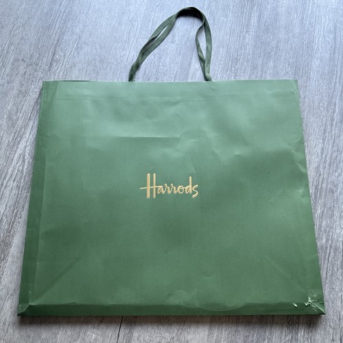 Harrods green shopping bag - harrods,