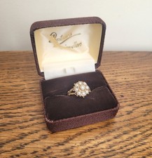 Vintage 9ct Gold Split Pearl Flower Cluster Ring, Antique Style Size M