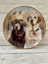 Labrador dog Porcelain plate, proud pair by Jim Killen labradors Danbury mint