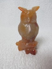 Carved Orange - Red Onyx Owl