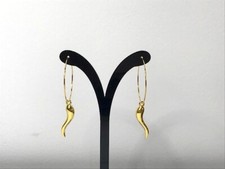 Italian horn HOOP EARRINGS gold charm quirky earrings gift for her cute  