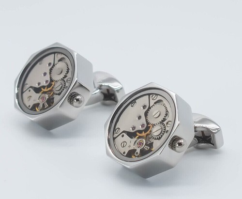 Steampunk cufflinks wind up - cufflinks, |
