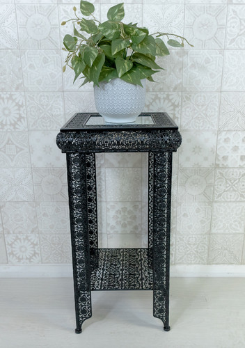 Black embossed metal - metal, glass