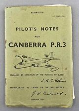 ENGLISH ELECTRIC CANBERRA P.R.3. PILOTS NOTES VINTAGE ORIGINAL 1953 USED RAF