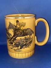 ROYAL WORCESTER PALLISY TANKARD MUG - HORSE AND HOUNDS HUNTING 12.5cm Tall