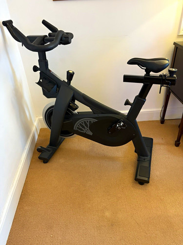 Black upright exercise bike - upright,