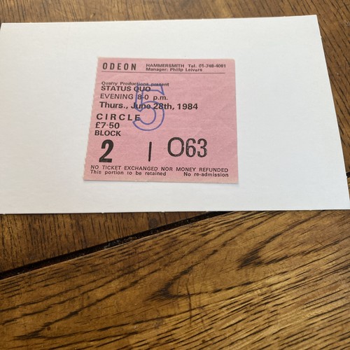 Status quo concert - concert, ticket