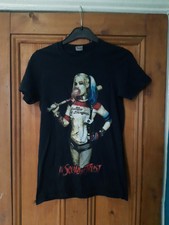 Ladies Gildan Casual Black Suicide Squad Harley Quinn T Shirt Size S