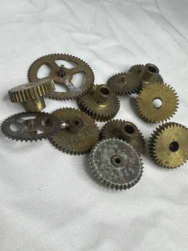 Brass clock gears mechanical - clock,