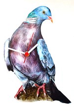 Wood pigeon clock - clock,