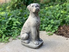 Stone dog Boxer sculpture