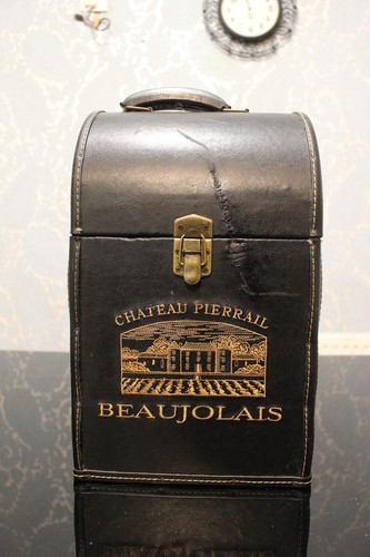 Vintage chateau leather wooden - chateau,