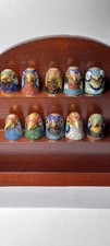 10 COLLECTABLES CLOISONNE BRASS ENAMELLED THIMBLES - BIRDS HEADS