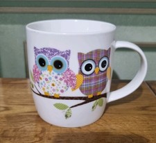 Patchwork Owl Mug Bone China 2