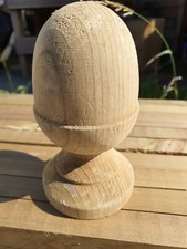 4  x Treated Wooden Acorn Finial for 3ins green post top fence garden 