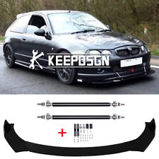 For MG ZR TF ZS MG3 Gloss Front Bumper Lip Splitter Lower Body Kit + Strut Rods