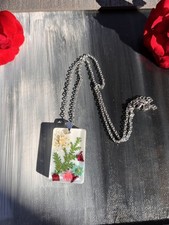 ?Real flower rose petal, fern necklace , rice flower, new gift idea ?