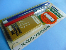Vintage retro 1970s shop stock Platignum Hooded Cartridge Pen with refills