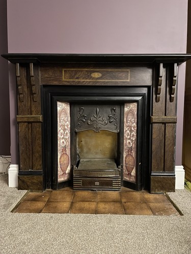 Original edwardian slate fire - original,