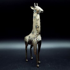 Vintage Welded Metal Giraffe Sculpture possibly African tourist art H22cm