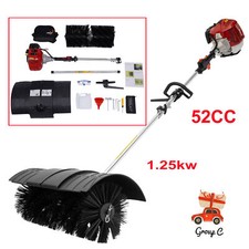 2 Stroke Petrol Powered Sweeper Brush Sweeping Broom Cleaner Air Cooled Engine