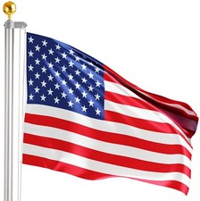 Flagpole Aluminium 20FT 13FT+ USA Flag W/o Golden Ball Topper Garden Camping