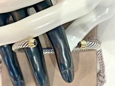 DAVID YURMAN 5.0mm CABLE.925-14KT GARNET ENDS -28.0grm-HRO-1-LIST$750.