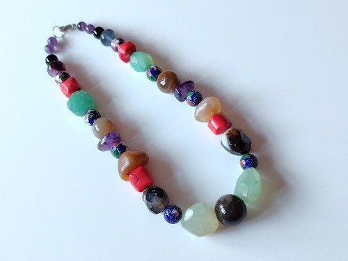 Necklace stone bead beaded - necklace,