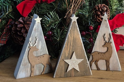 Wooden christmas tree - christmas,