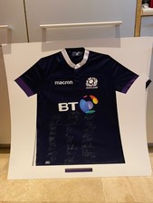 Scotland Rugby Macron 2016-17 shirt signed by players. Size L.