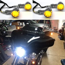 4x Motorcycle Amber LED Turn Signal Blinker Light For Harley Custom Street Glide