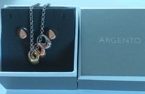 Argento necklace and earrings - and,
