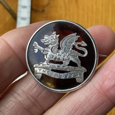 Genuine ‘Buffs’ Regiment Sterling Silver And Tortoise Shell Sweetheart Brooch