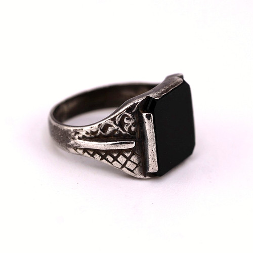 Men ring vintage silver - men's,