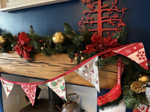 Fabric christmas bunting - fabric,