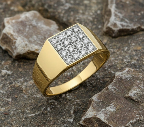 Gents 9ct yellow gold square - 9ct,